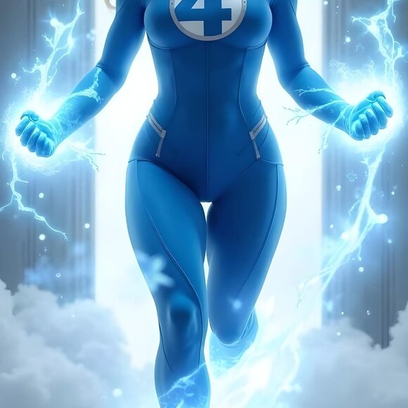 Sue Storm Fantastic Four 4 vinyl coated canvas Fabric Poster - Picture 2 of 2